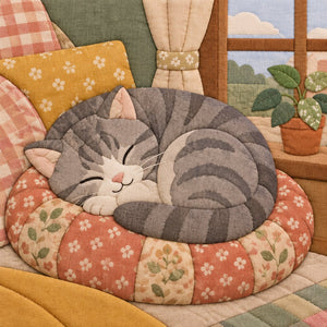 Napping Tabby – No-Sew Fabric Art Kit