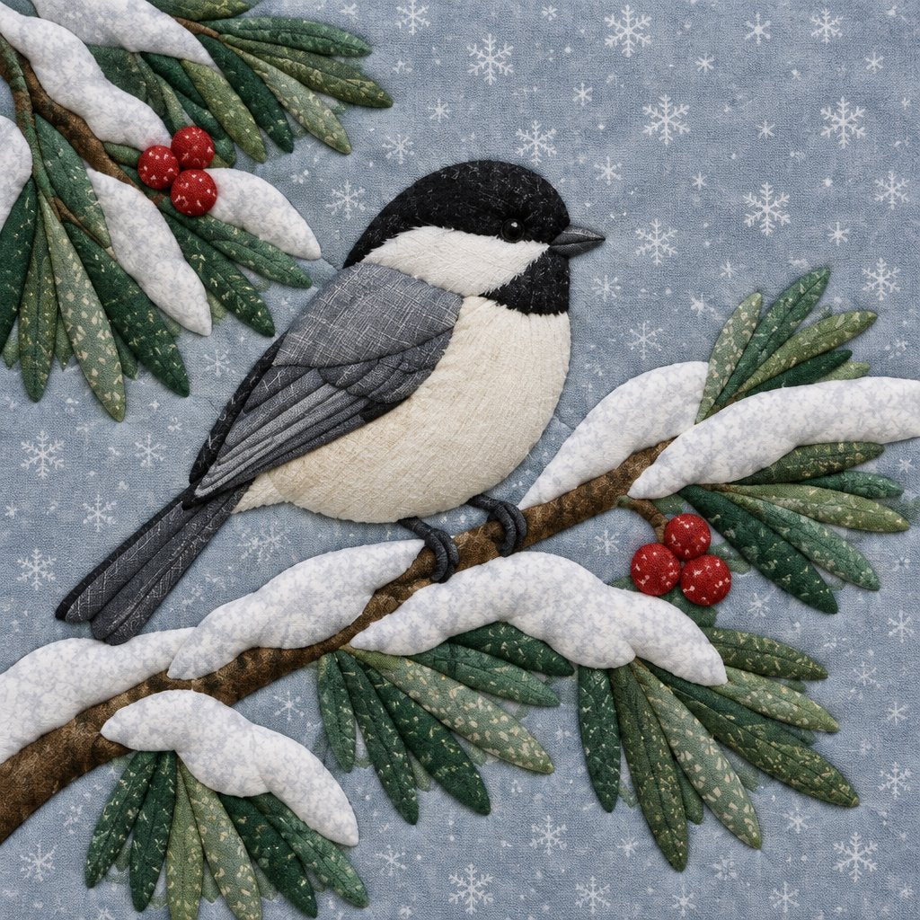 Winter Chickadee – No-Sew Fabric Art Kit