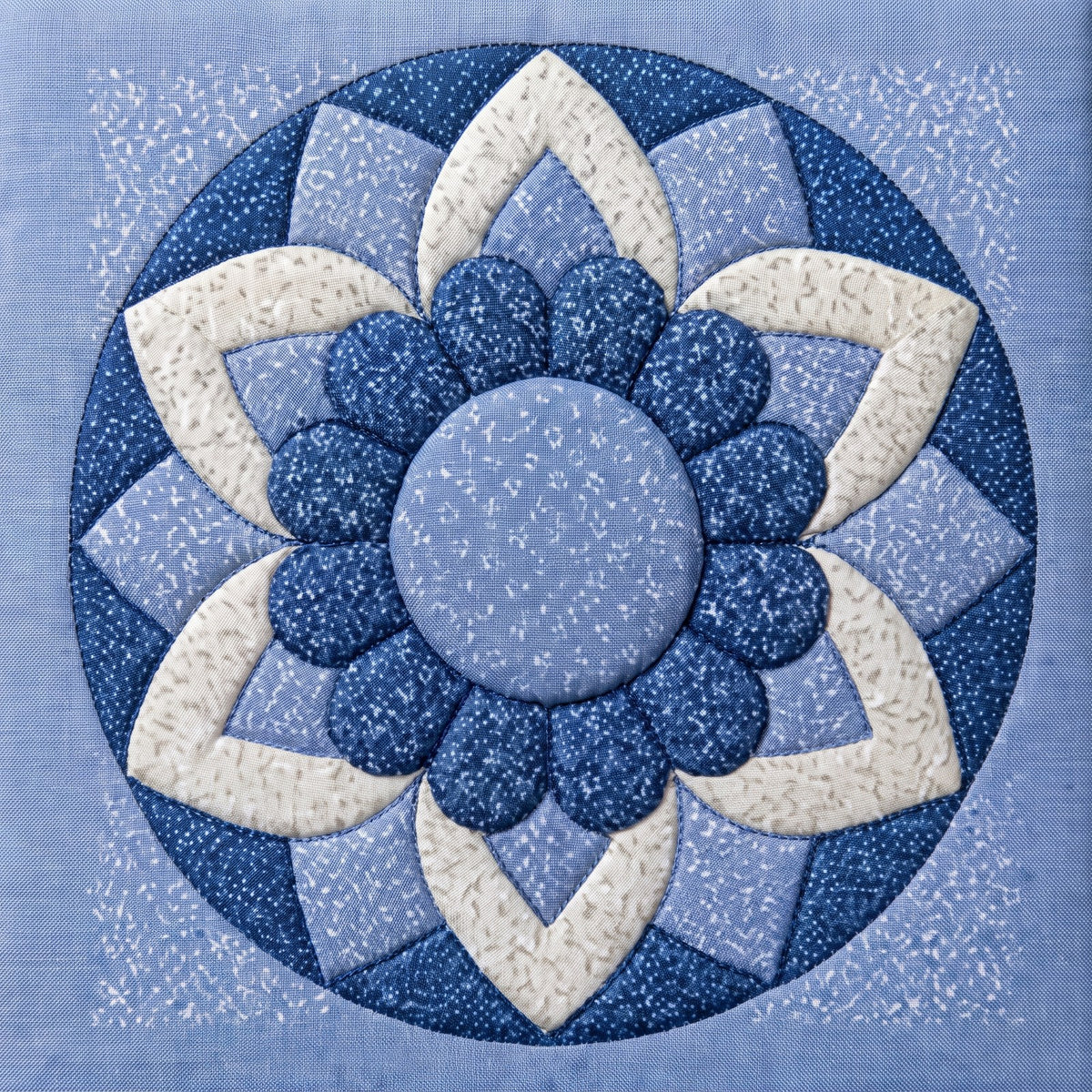 Blue Mandala – No-Sew Fabric Art Kit