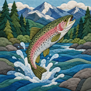 Leaping Trout – No-Sew Fabric Art Kit