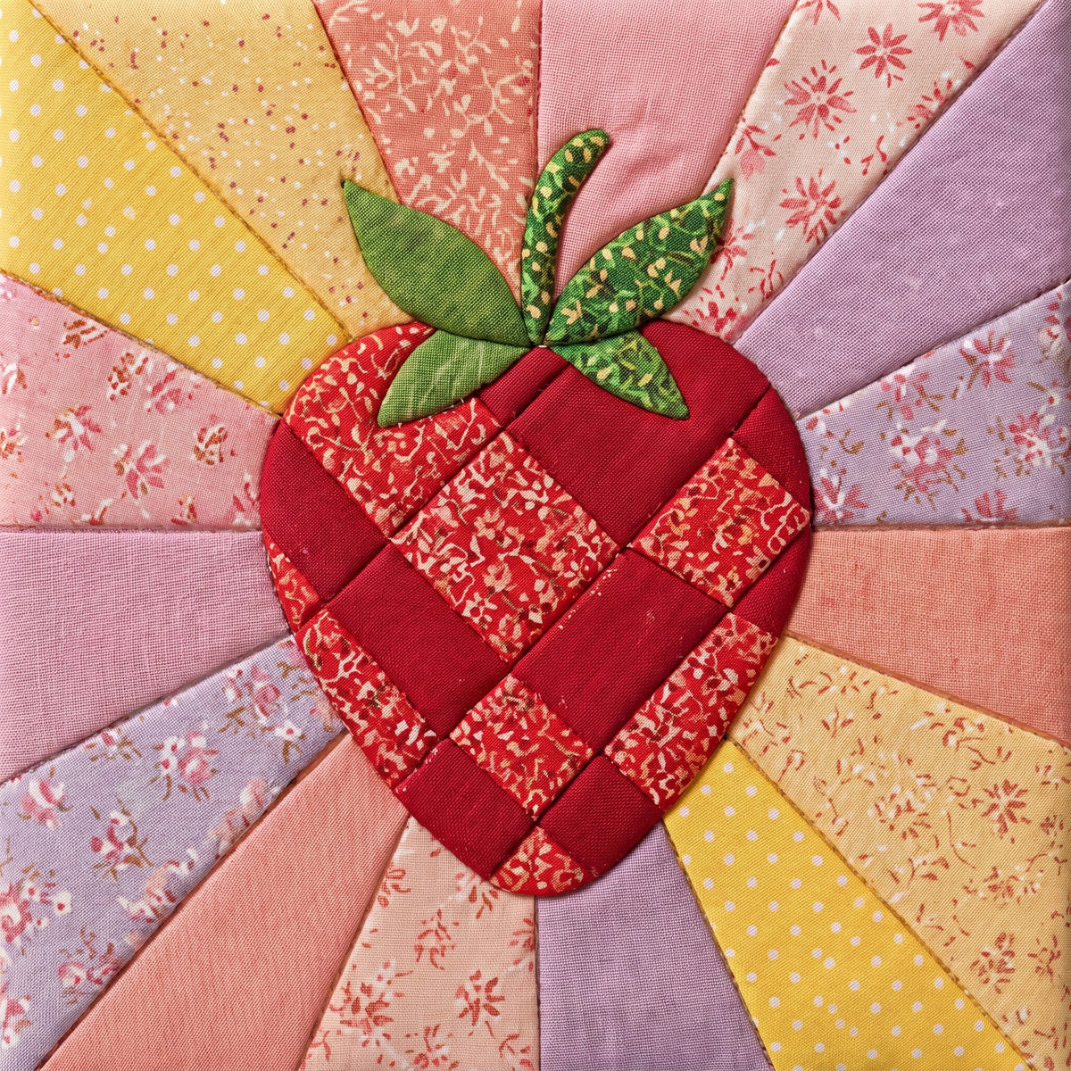 Patchwork Strawberry – No-Sew Fabric Art Kit