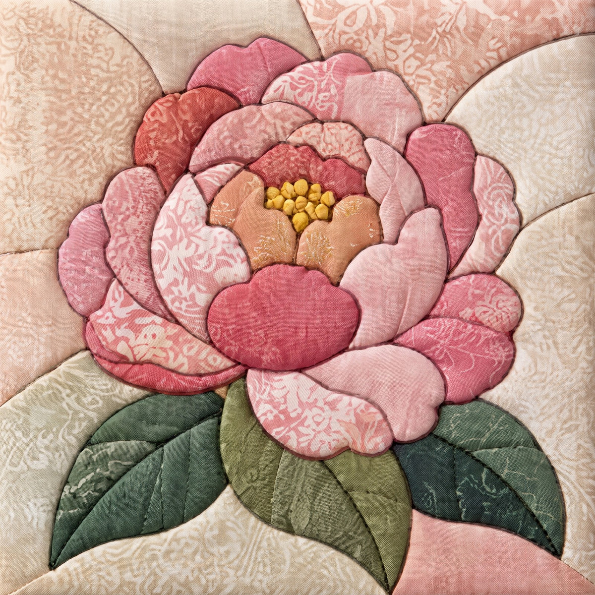 Pink Peony – No-Sew Fabric Art Kit