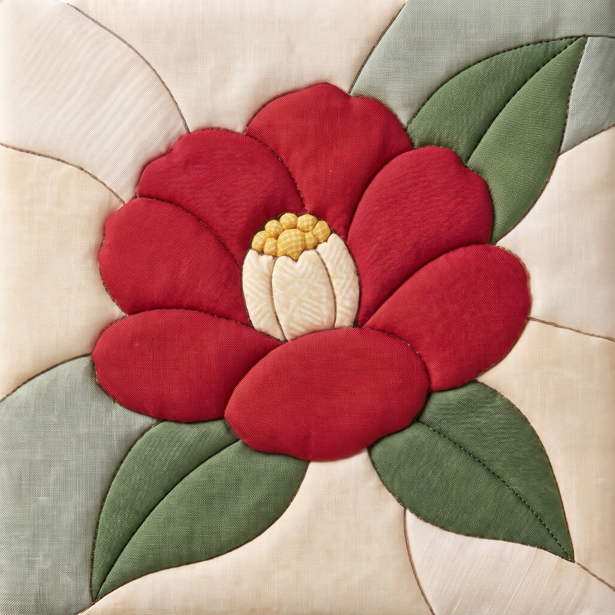 Red Camellia – No-Sew Fabric Art Kit