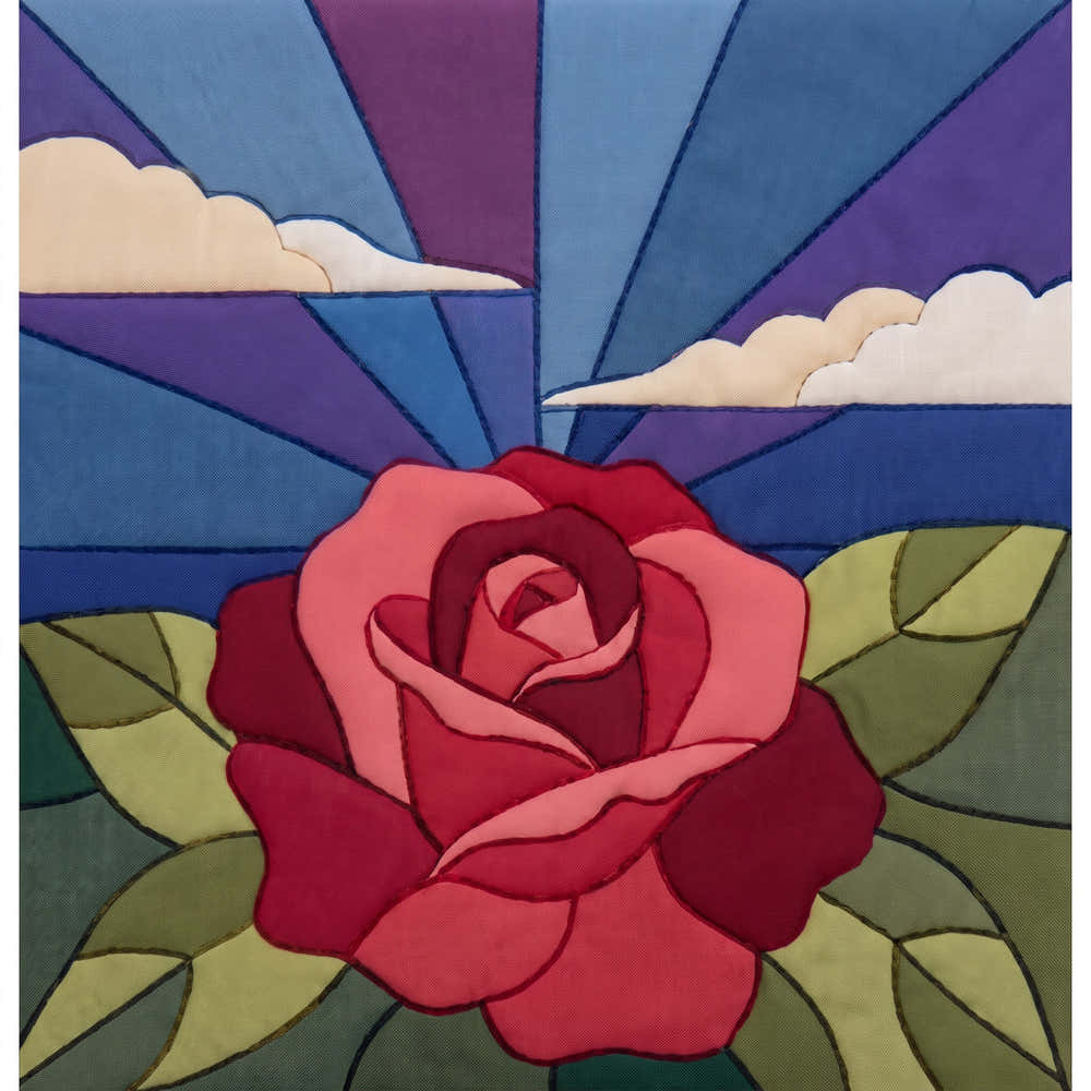 Red Rose at Night – No-Sew Fabric Art Kit