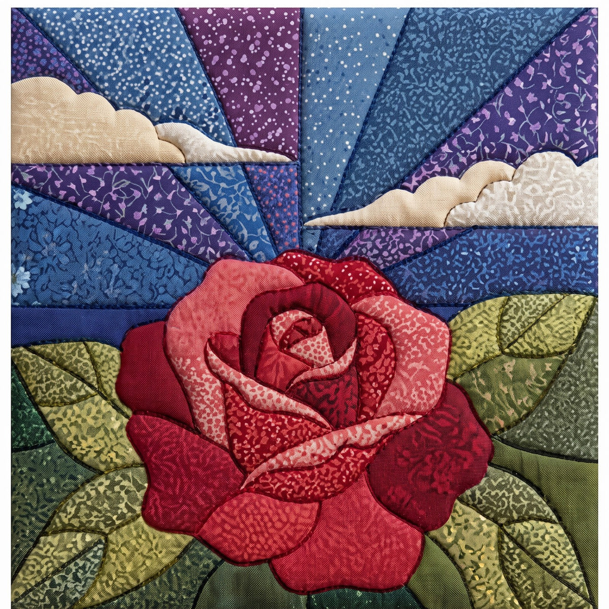 Red Rose at Night – No-Sew Fabric Art Kit