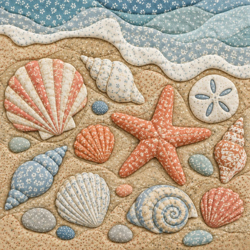 Beach Shells no-sew fabric art kit