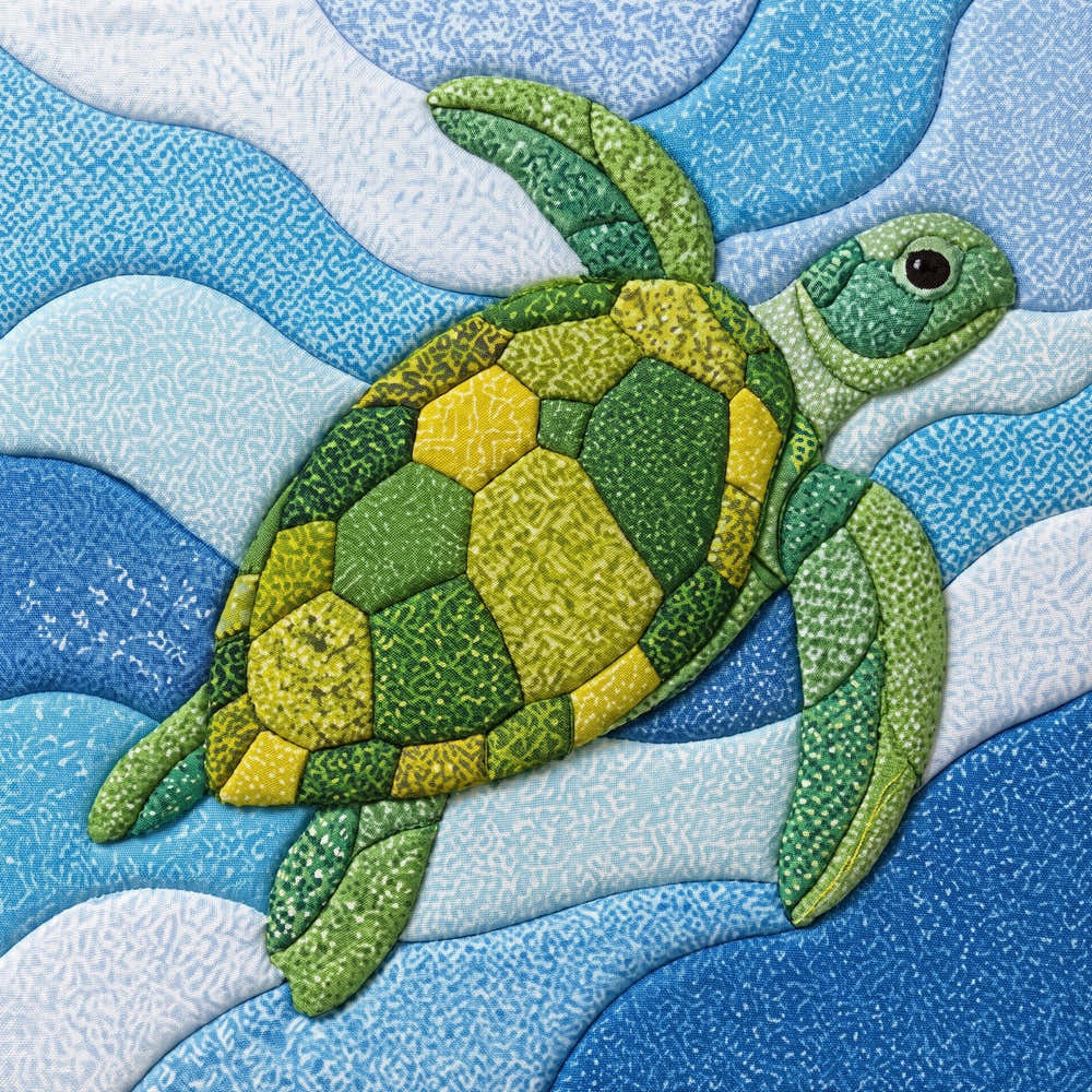 Sea Turtle Waves – No-Sew Fabric Art Kit