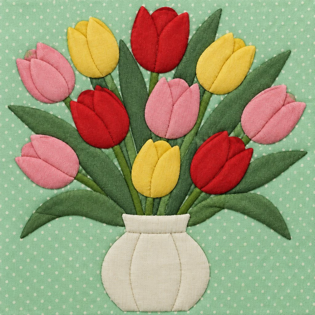 Tulip Vase – No-Sew Fabric Art Kit
