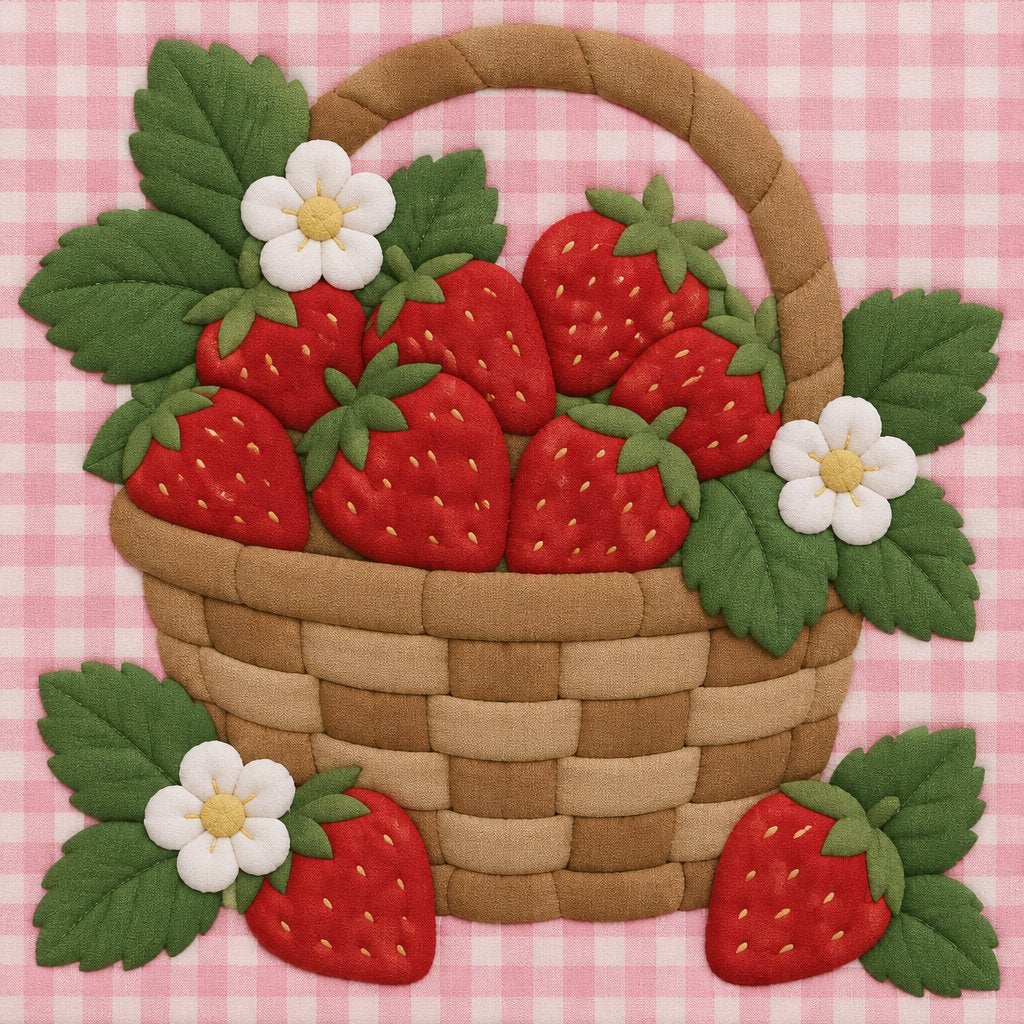 Strawberry Basket no-sew fabric art kit