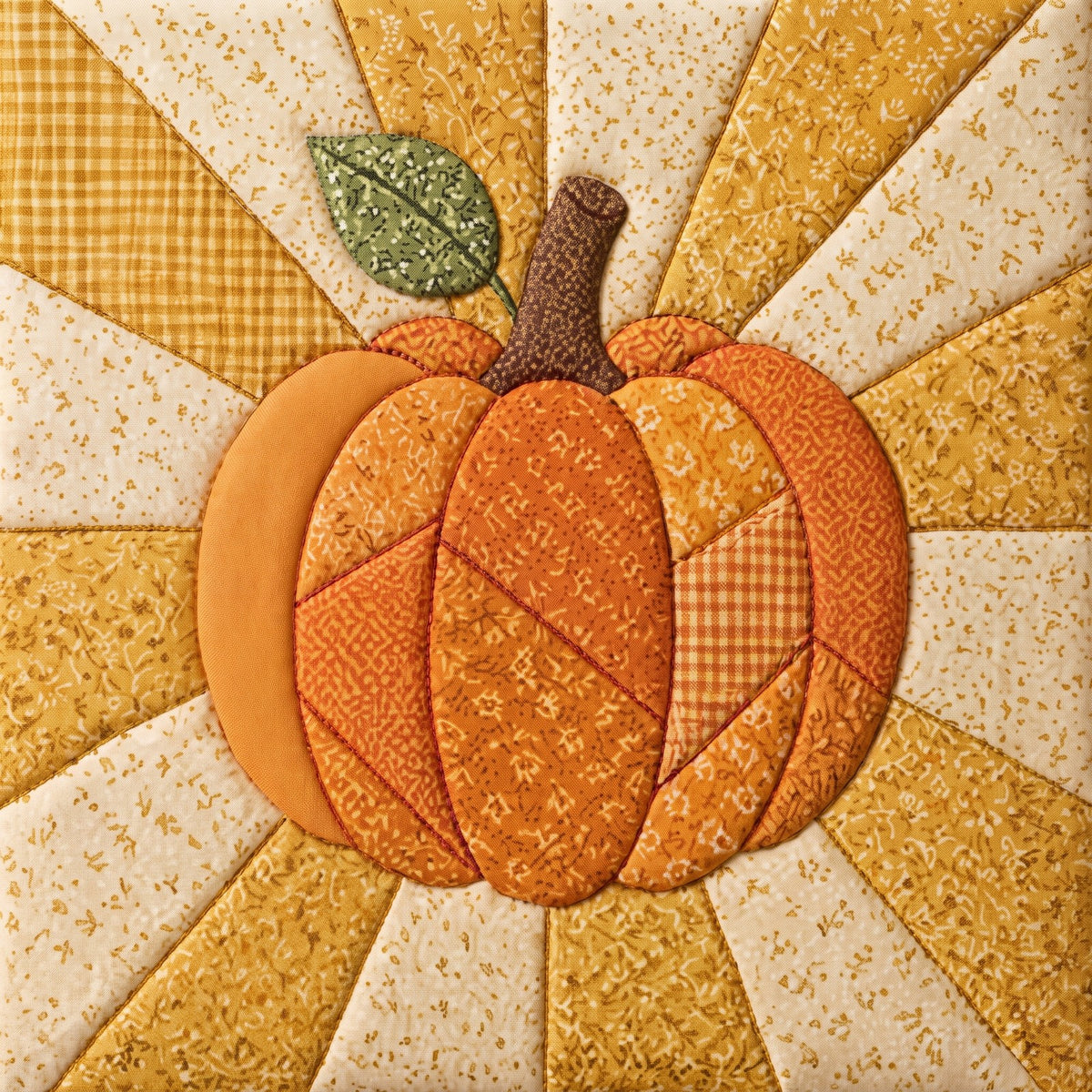 Sunburst Pumpkin – No-Sew Fabric Art Kit