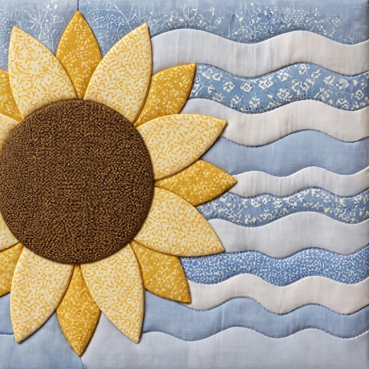 Sunflower & Waves – No-Sew Fabric Art Kit