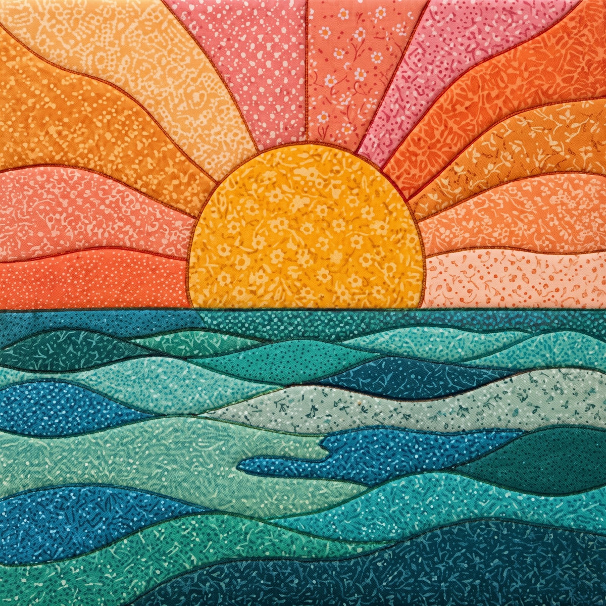 Sunset Waves – No-Sew Fabric Art Kit